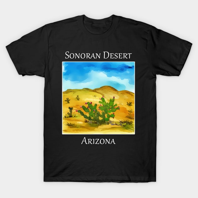 Prickly pear cactus as seen in the Sonoran Desert in Arizona T-Shirt by WelshDesigns